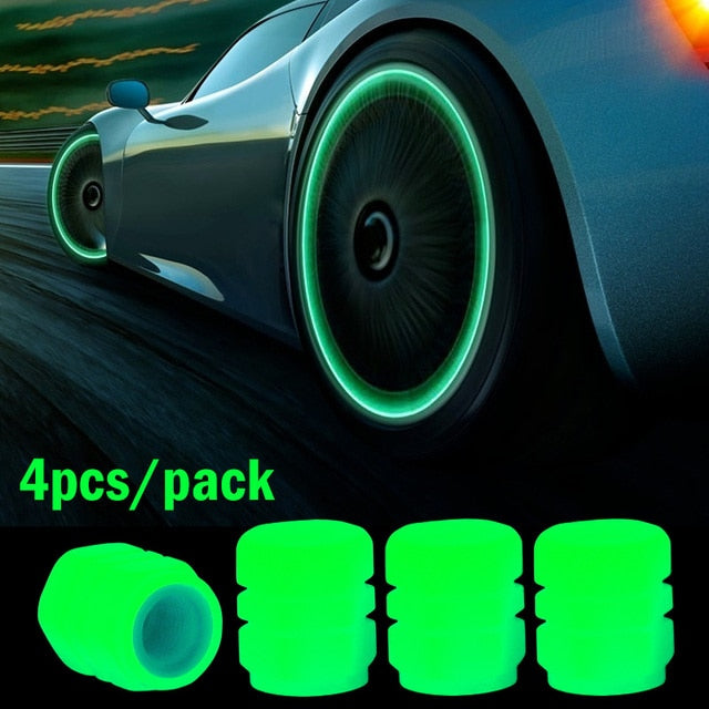 Buy green Fluorescent Night Glowing Valve Caps